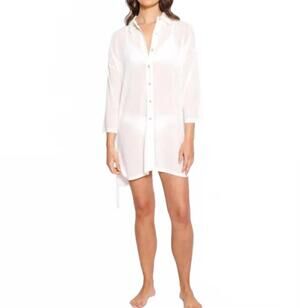 NEW KOY RESORT escape mesh cover up in white